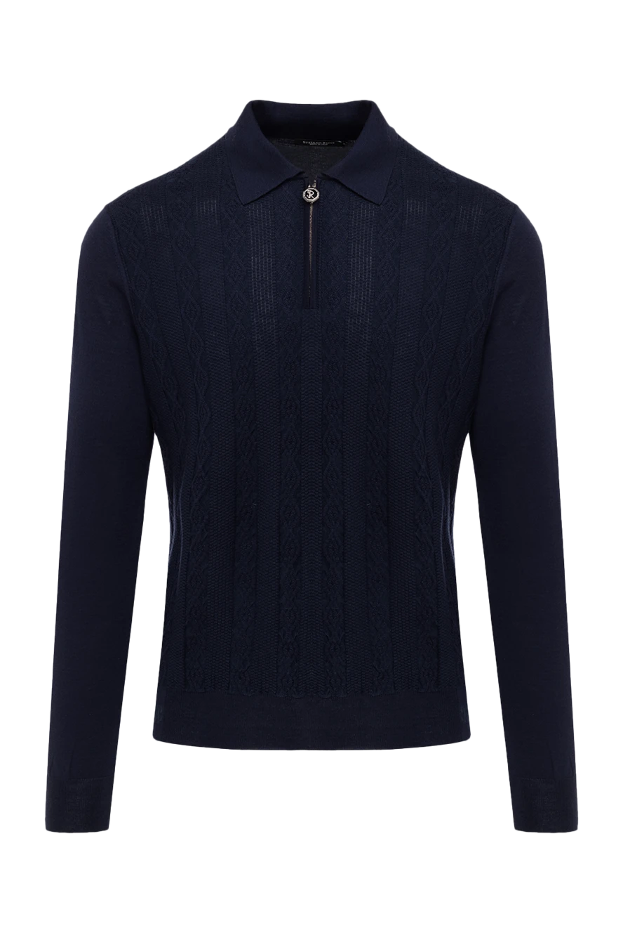 Stefano Ricci поло з довгим рукавом чоловіче синє на блискавці 175049 - фото 1