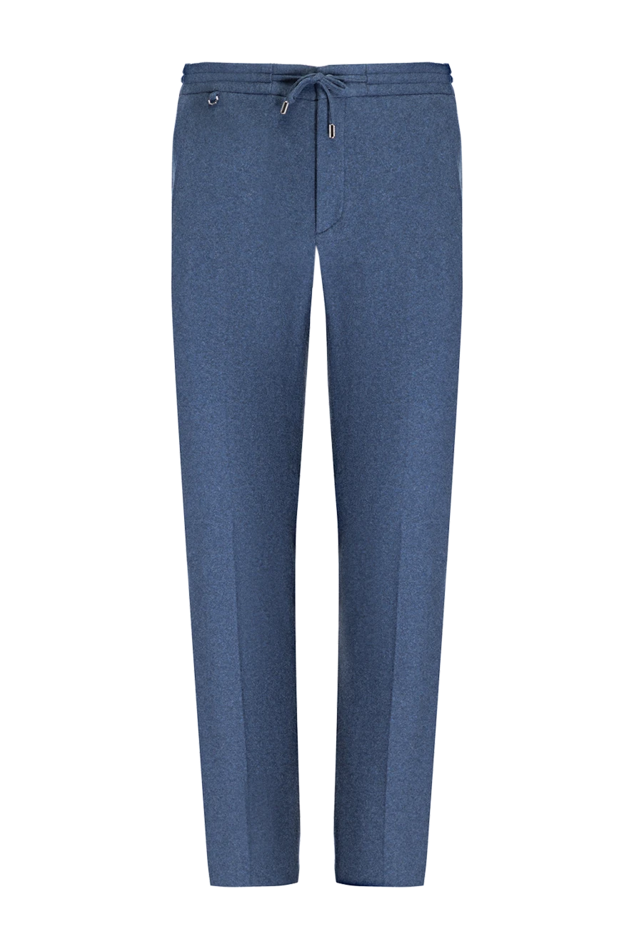 Stefano Ricci штани чоловічі з бавовни та кашеміру сині 175066 - фото 1