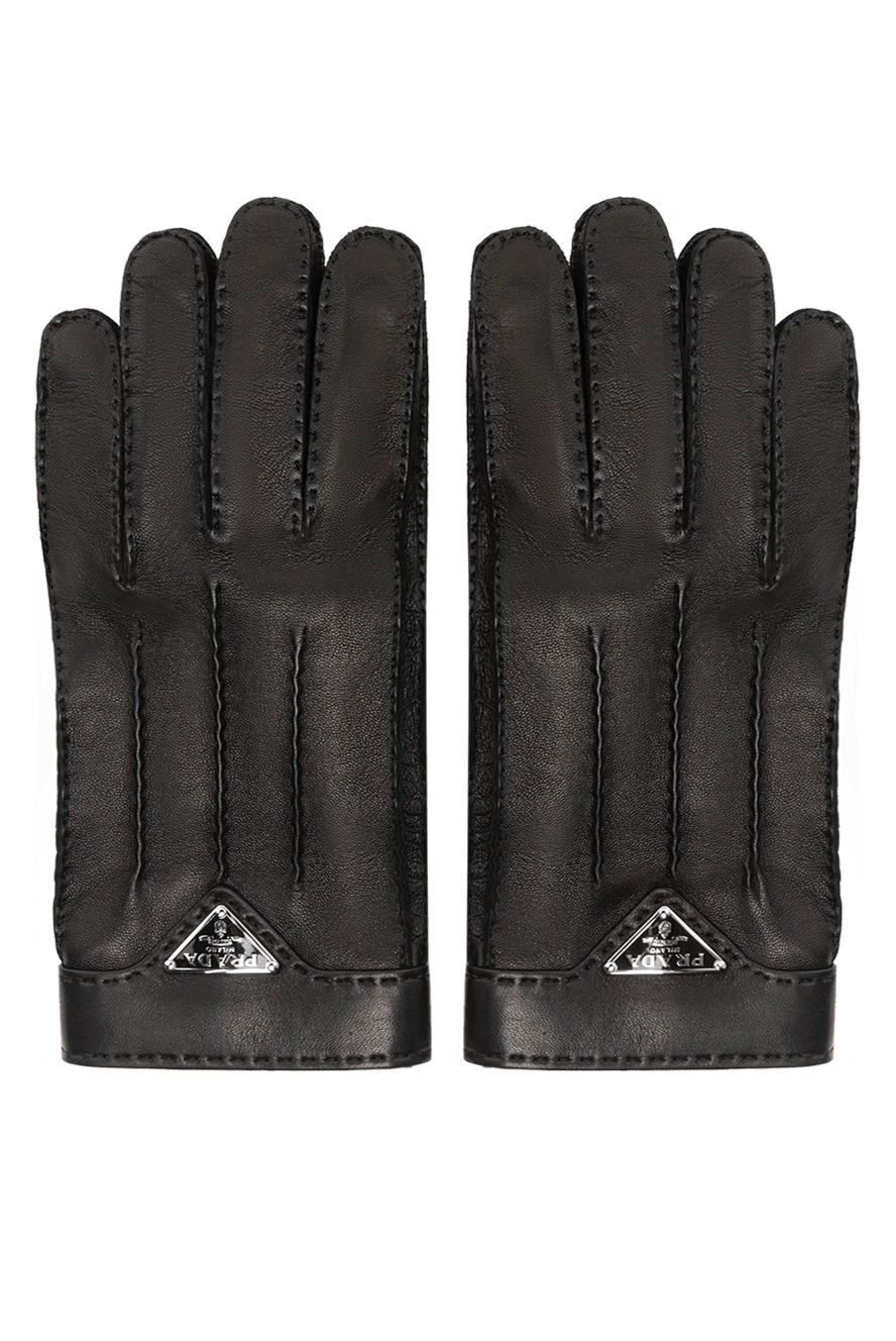 Prada man genuine leather gloves, black, for men buy with prices and photos 175151