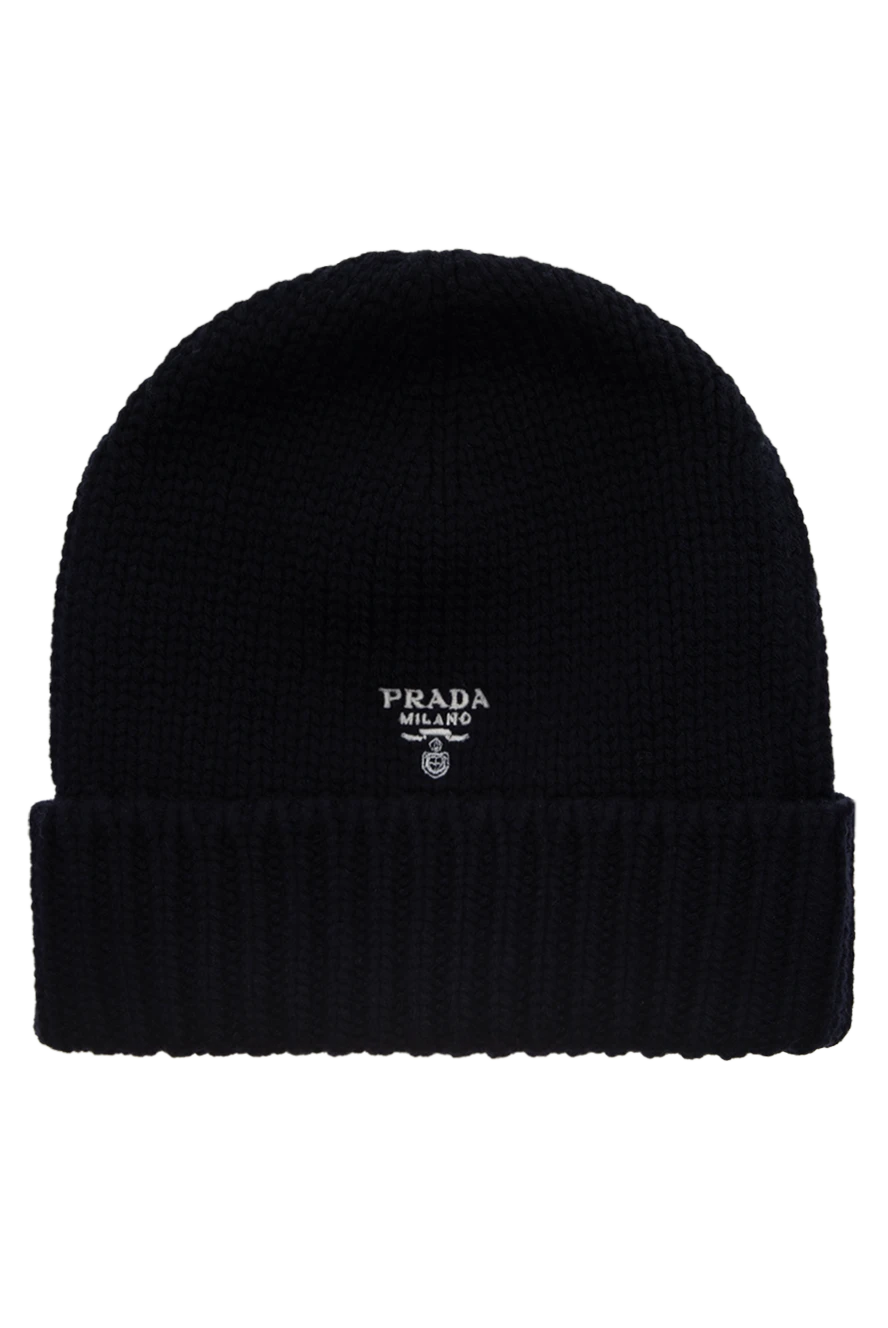 Prada тепла шапка з м'якого кашеміру чорного кольору 175166 - фото 1