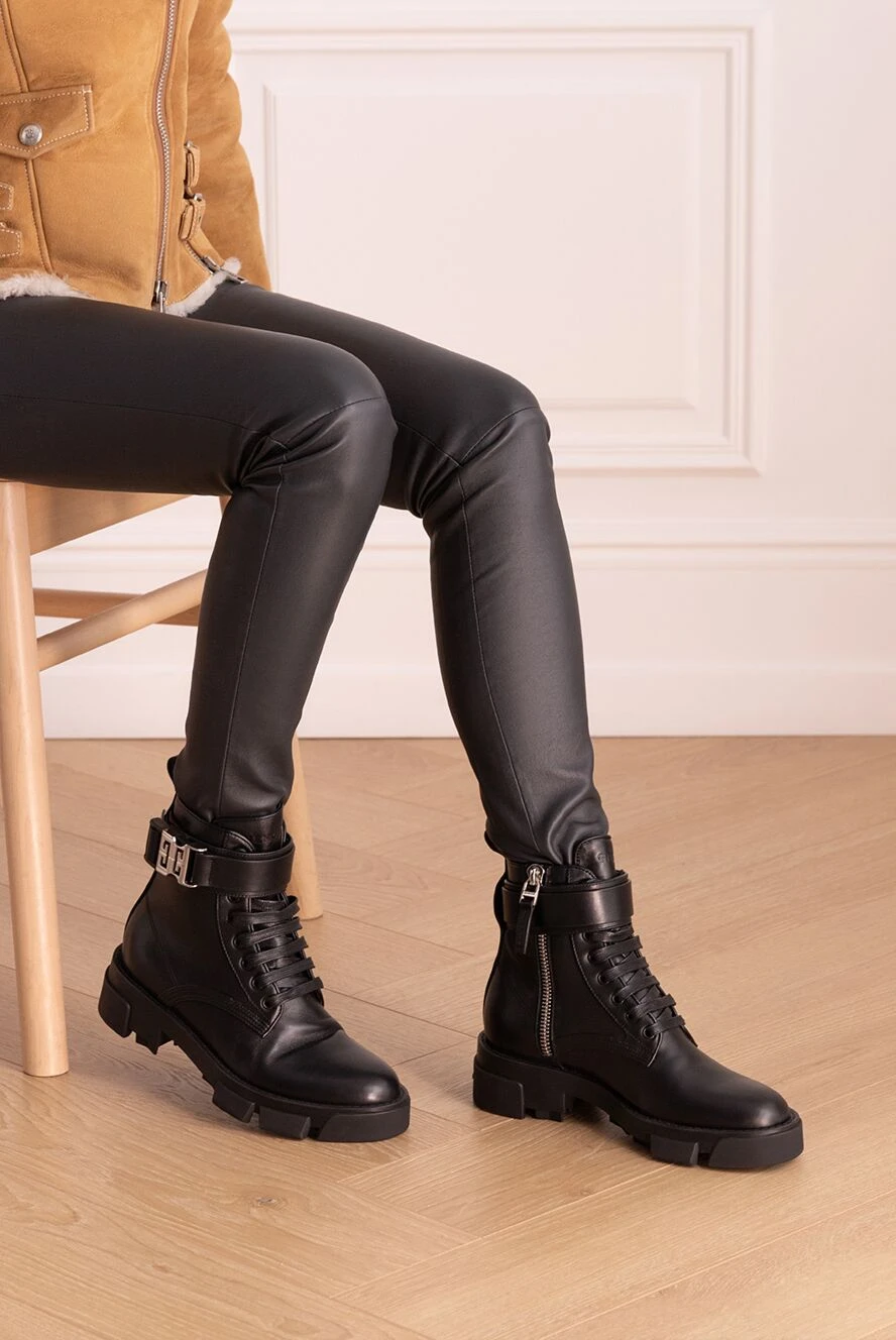 Givenchy женские ботинки из кожи черные женские купить с ценами и фото 175260