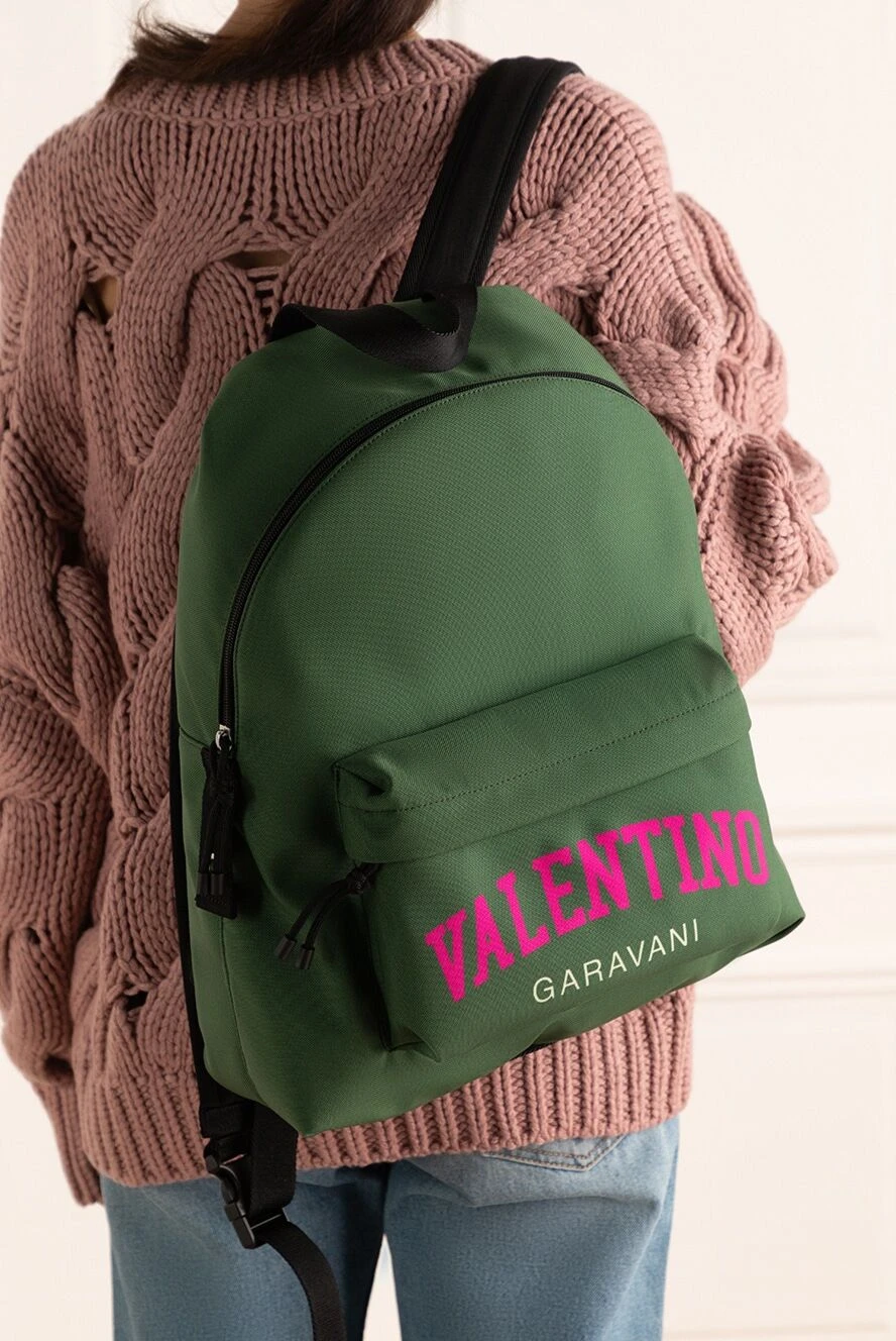 Valentino женские рюкзак из текстиля зеленый женский купить с ценами и фото 175300 - фото 2