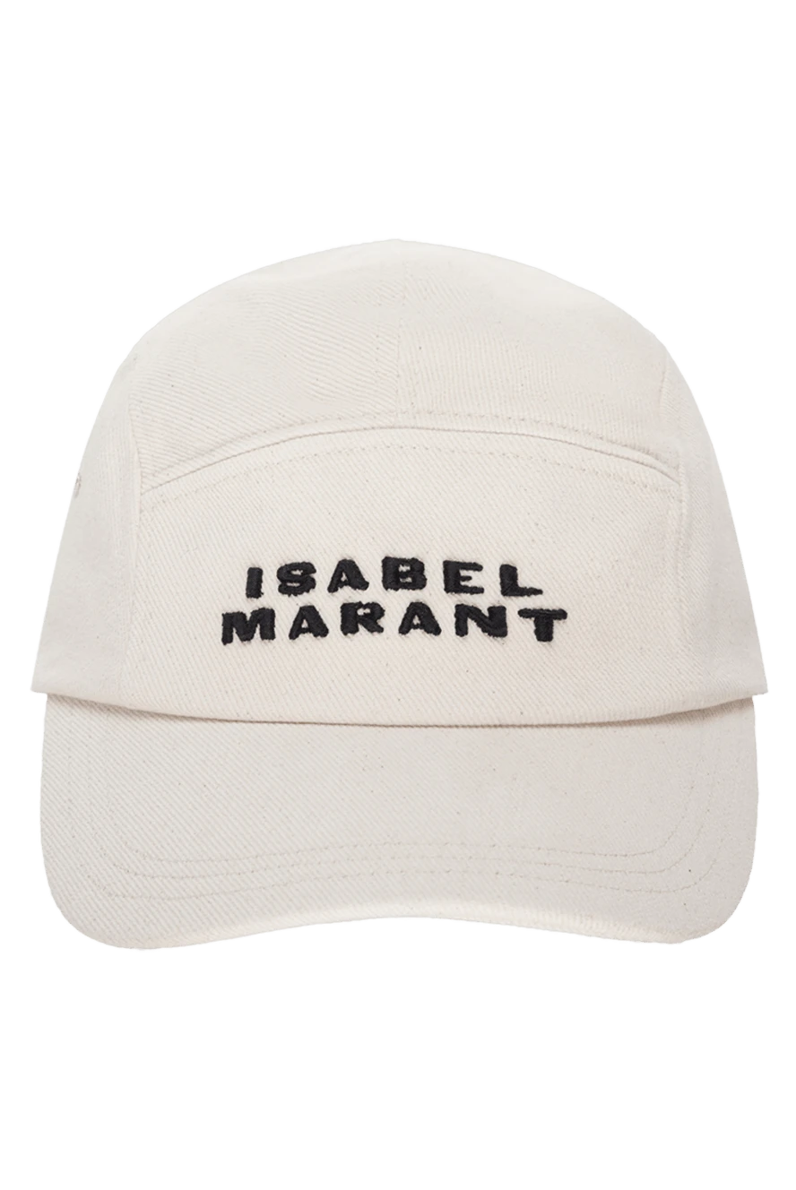 Isabel Marant кепка із щільного текстилю молочного кольору вишитим логотипом 175309 - фото 1