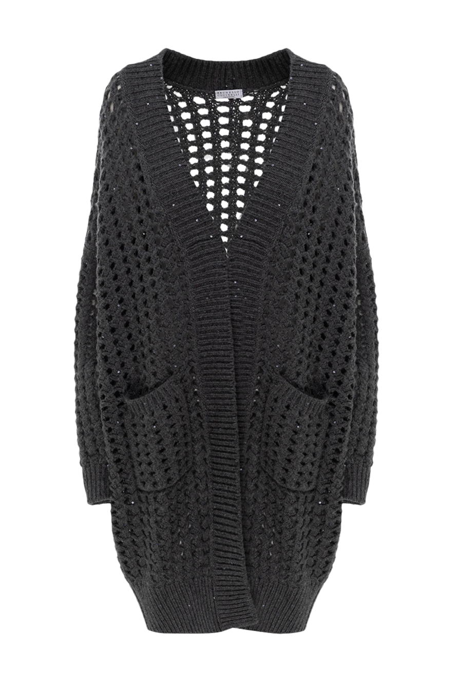 Brunello Cucinelli cashmere and silk cardigan gray for women 175374 - photo 1