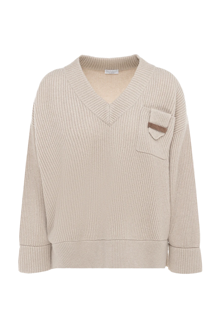 Brunello Cucinelli джемпер из плотного трикотажа в рубчик с декоративным карманом 175377 - фото 1