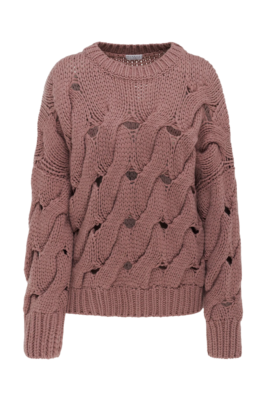 Brunello Cucinelli hand-knitted jumper made from thick yarn with decorative slits 175381 - photo 1