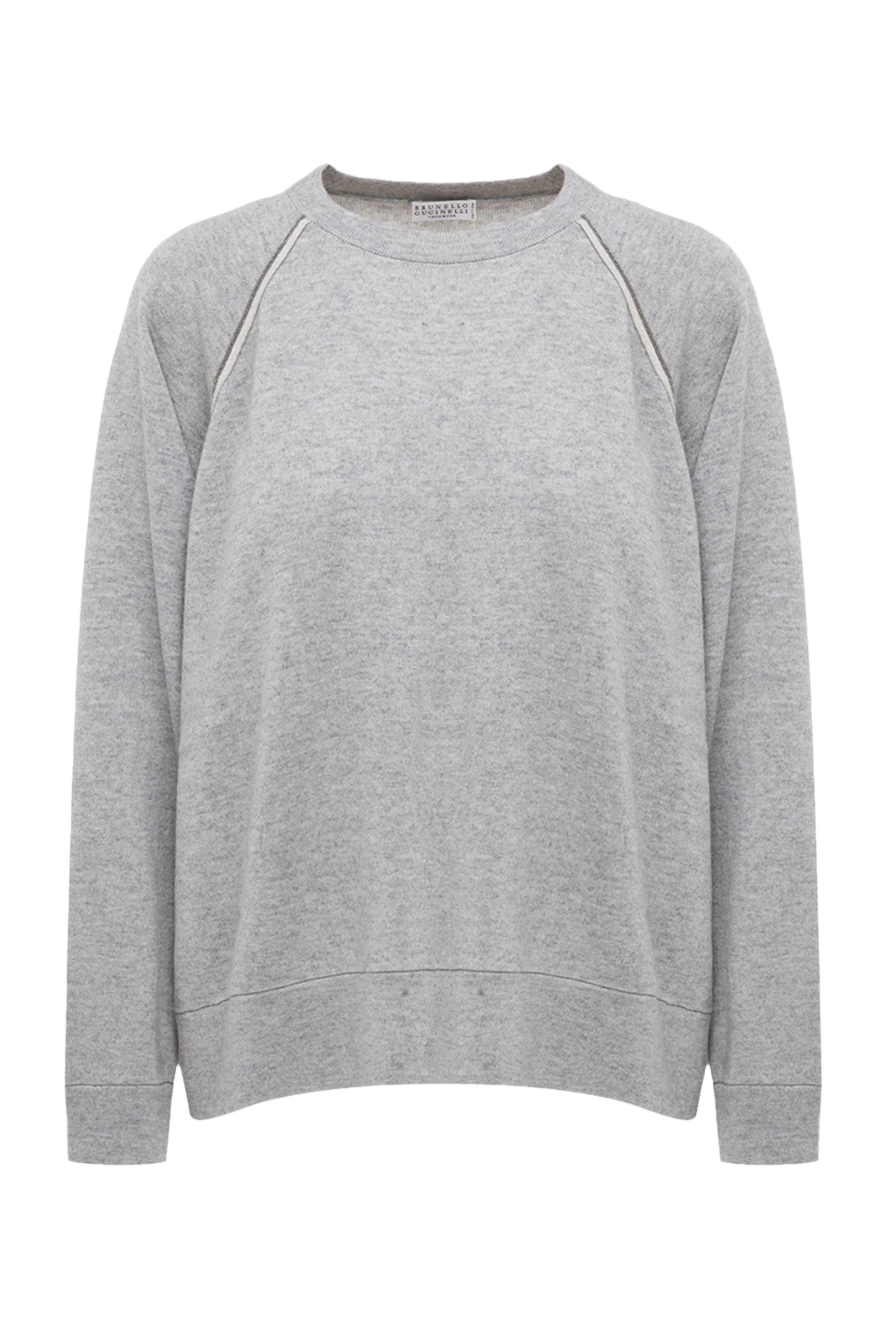 Brunello Cucinelli gray cashmere jumper with a soft texture 175390 - photo 1