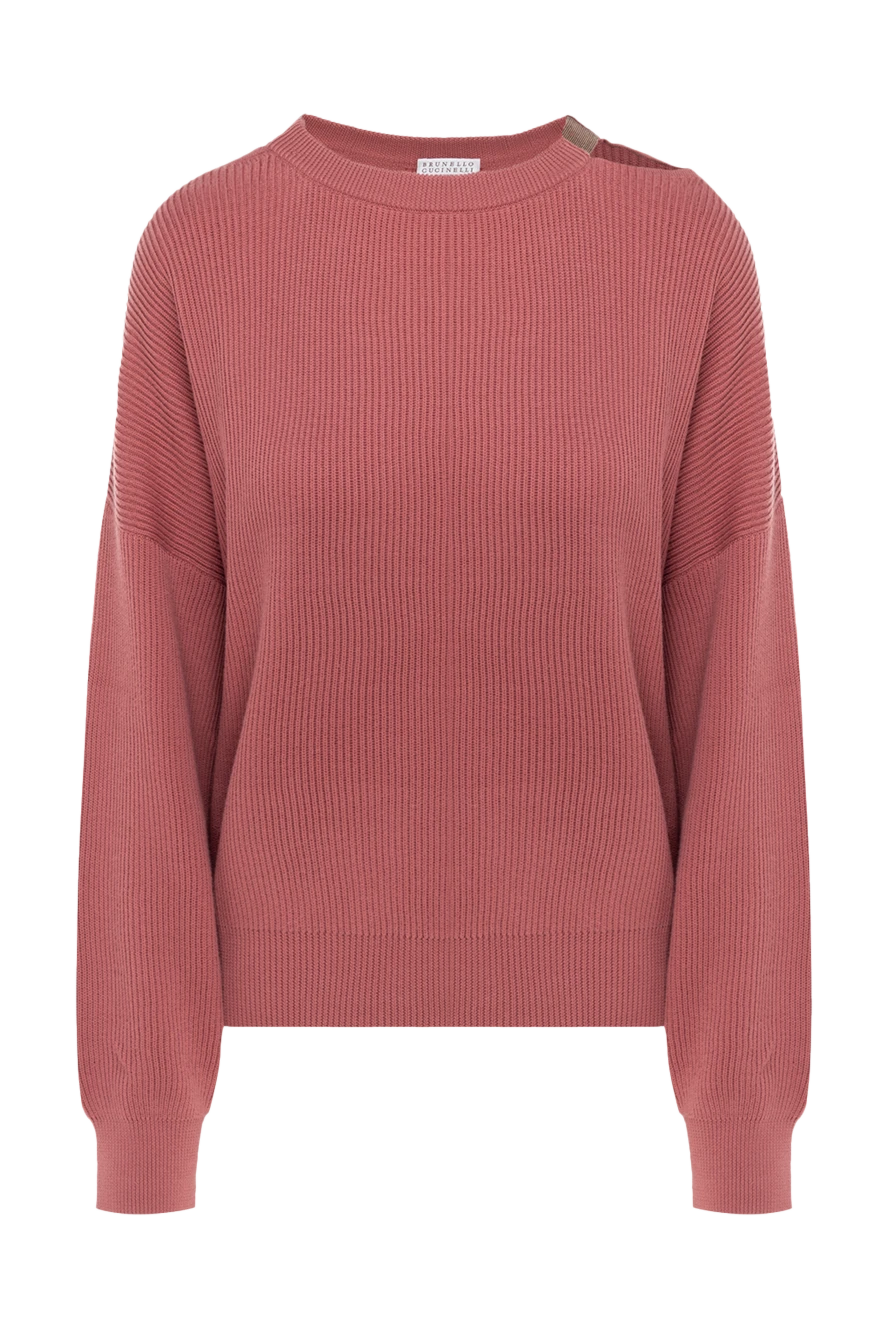 Brunello Cucinelli pink cotton jumper for women 175401 - photo 1