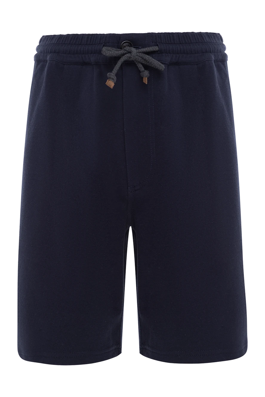 Brunello Cucinelli шорти з бавовни та поліаміду сині чоловічі 175416 - фото 1