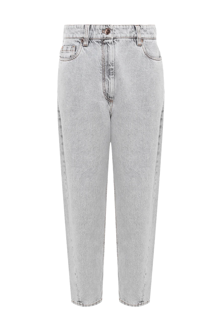 Brunello Cucinelli джинси mom fit з вибіленого деніму з високою посадкоюжіночі 175435 - фото 1