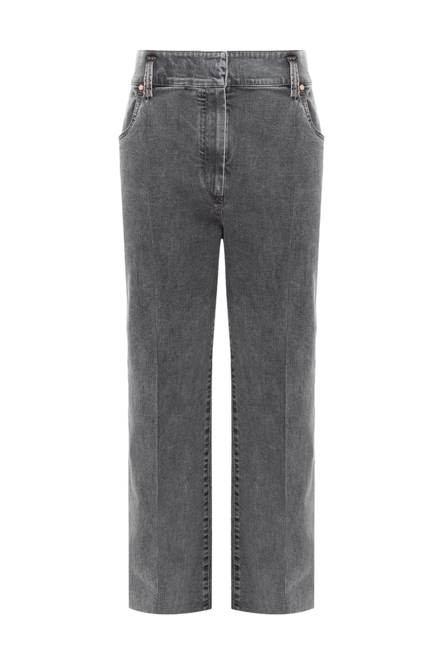 Brunello Cucinelli women's gray straight-leg jeans with a soft denim texture 175437 - photo 1