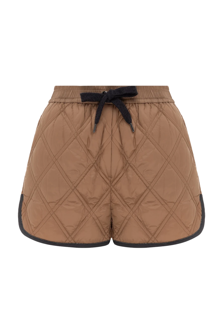 Brunello Cucinelli шорты из нейлона коричневые женские 175451 - фото 1