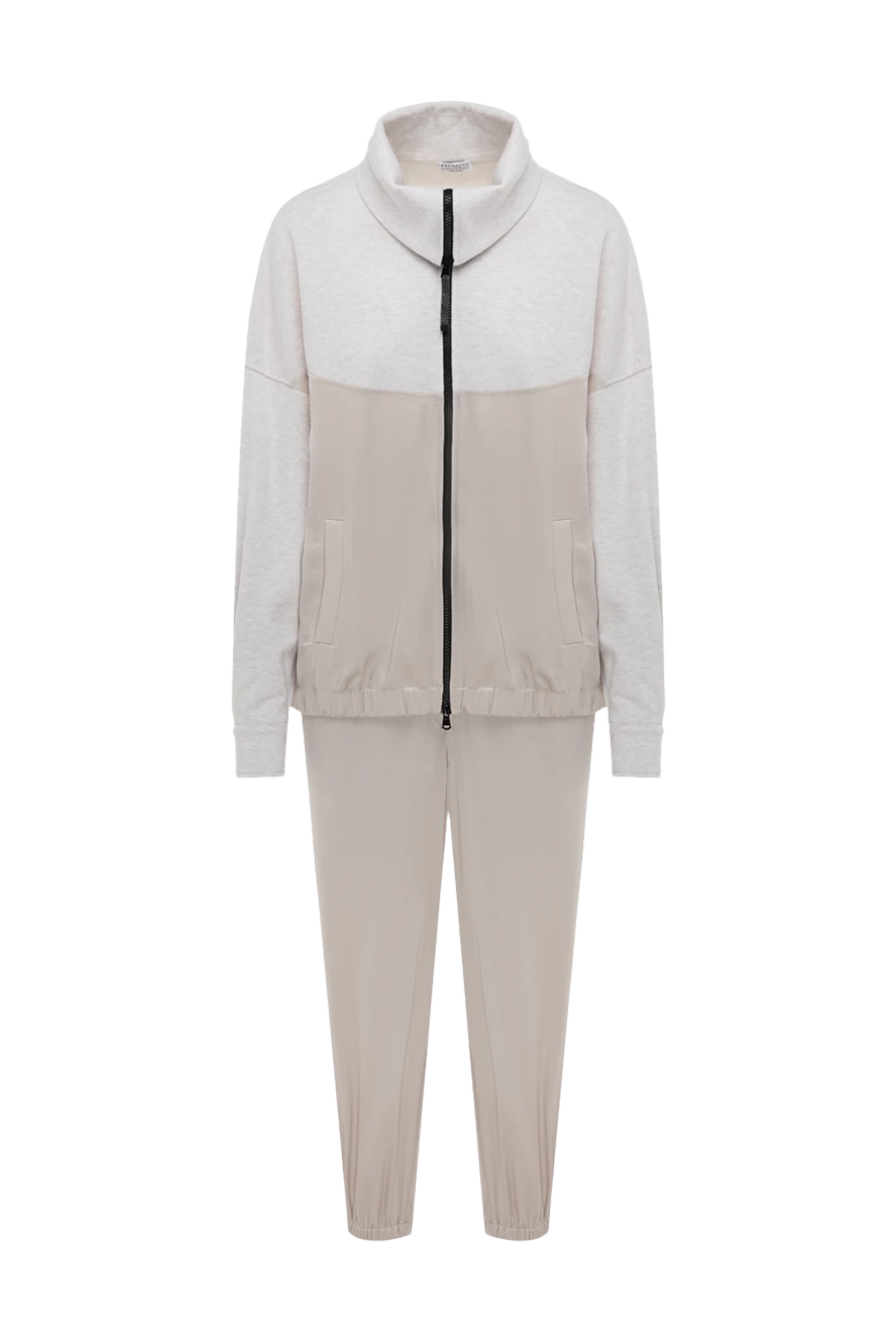 Brunello Cucinelli двоколірний костюм з коміром-стійкою та еластичними манжетами 175472 - фото 1