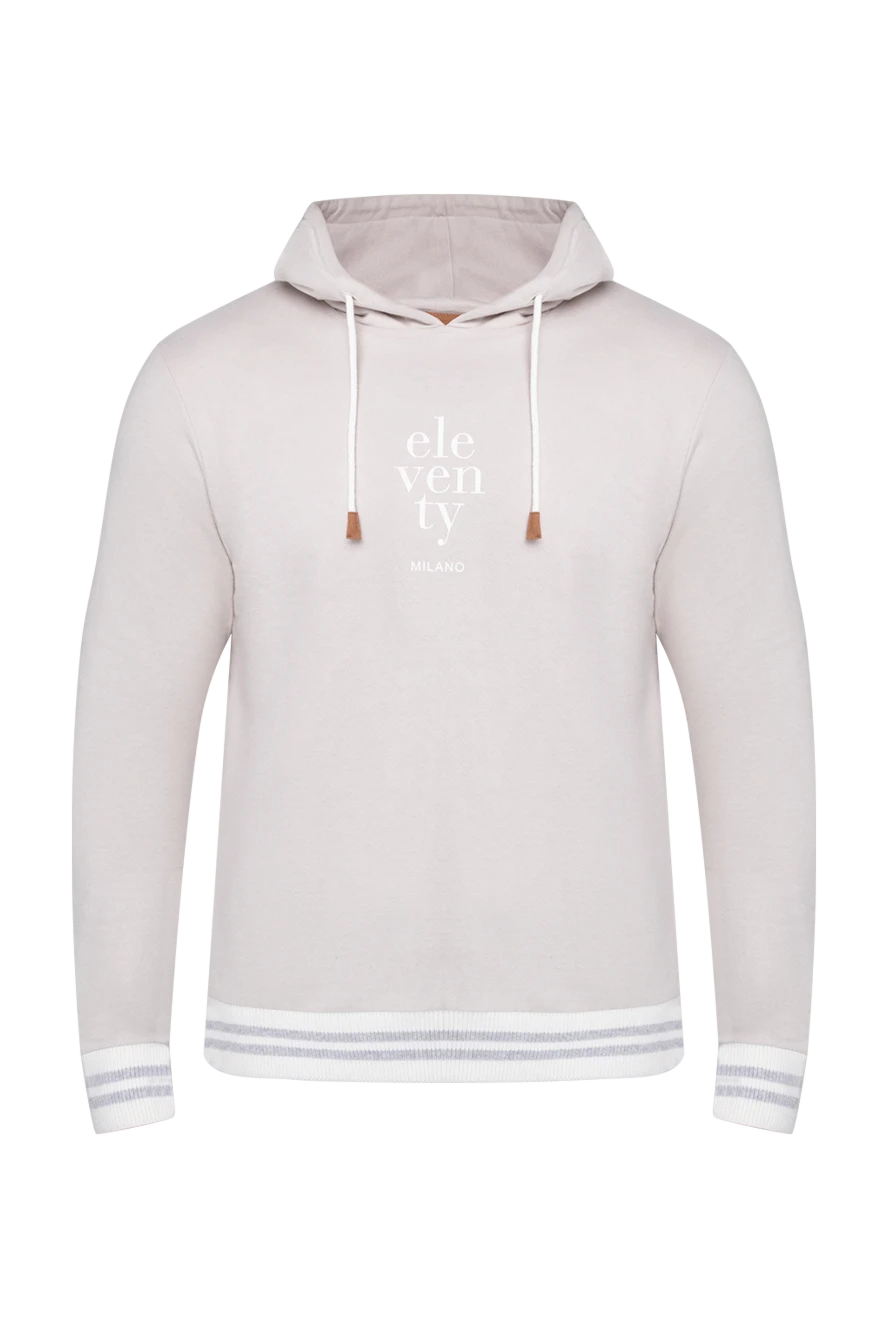 Eleventy кофта спортивная из хлопка бежевая мужская 175489 - фото 1