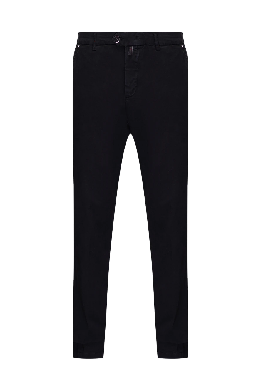 Kiton чоловічі штани бавовняні темні з класичною посадкою 175583 - фото 1