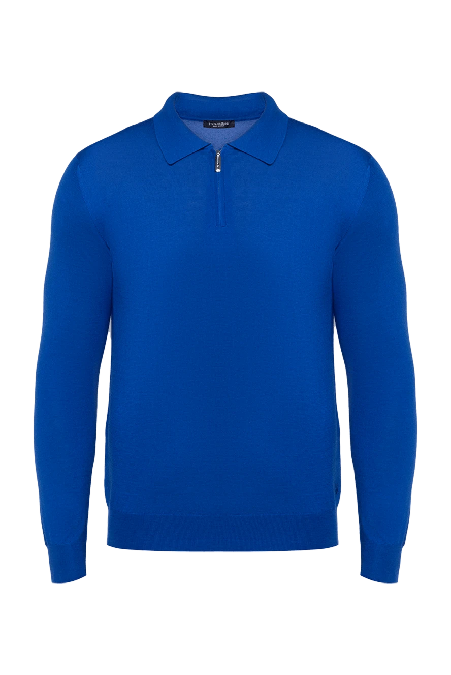 Stefano Ricci men's knitted polo in royal blue with long sleeves 175713 - photo 1