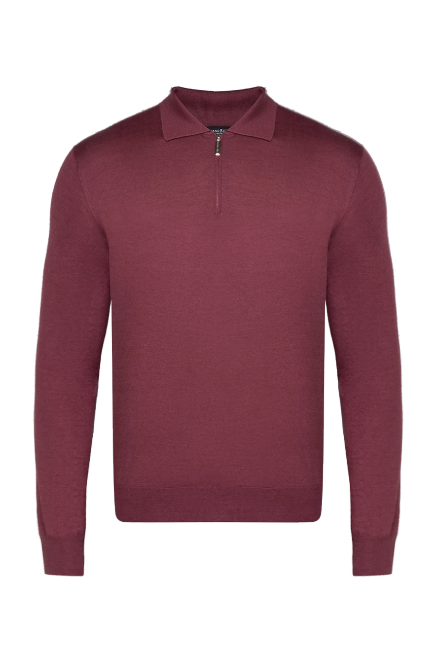 Stefano Ricci men's burgundy cashmere and silk knit polo shirt 175727 - photo 1
