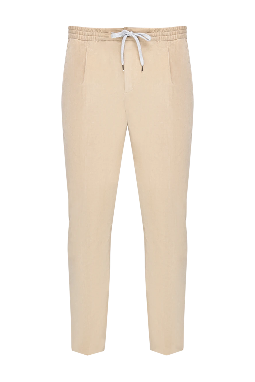 PT01 (Pantaloni Torino) брюки мужские из хлопка и эластана бежевые 175795 - фото 1
