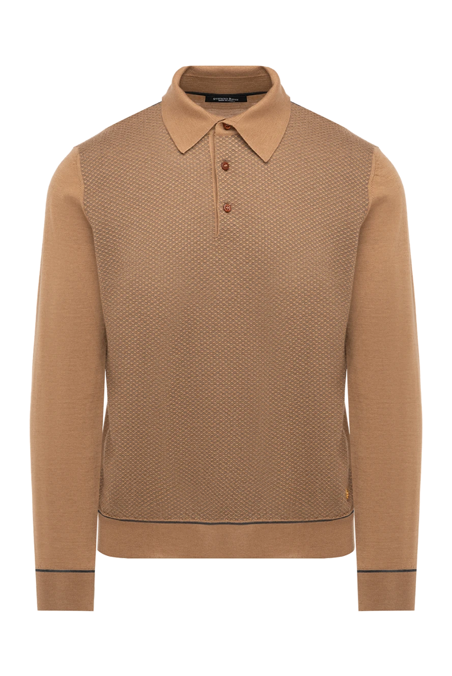 Stefano Ricci поло с длинным рукавом из кашемира и шелка мужское коричневое 175820 - фото 1