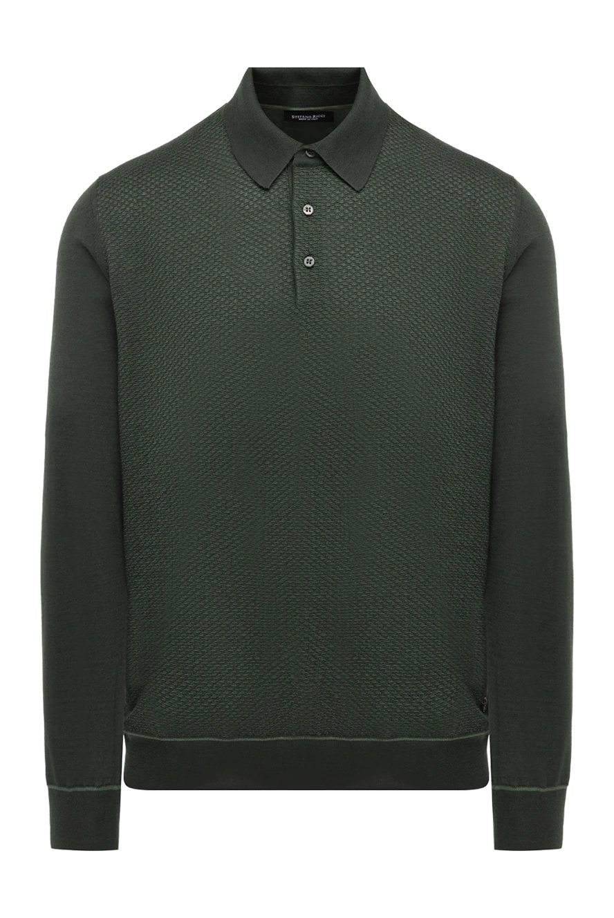 Stefano Ricci long sleeve cashmere and silk polo for men green 175821 - photo 1