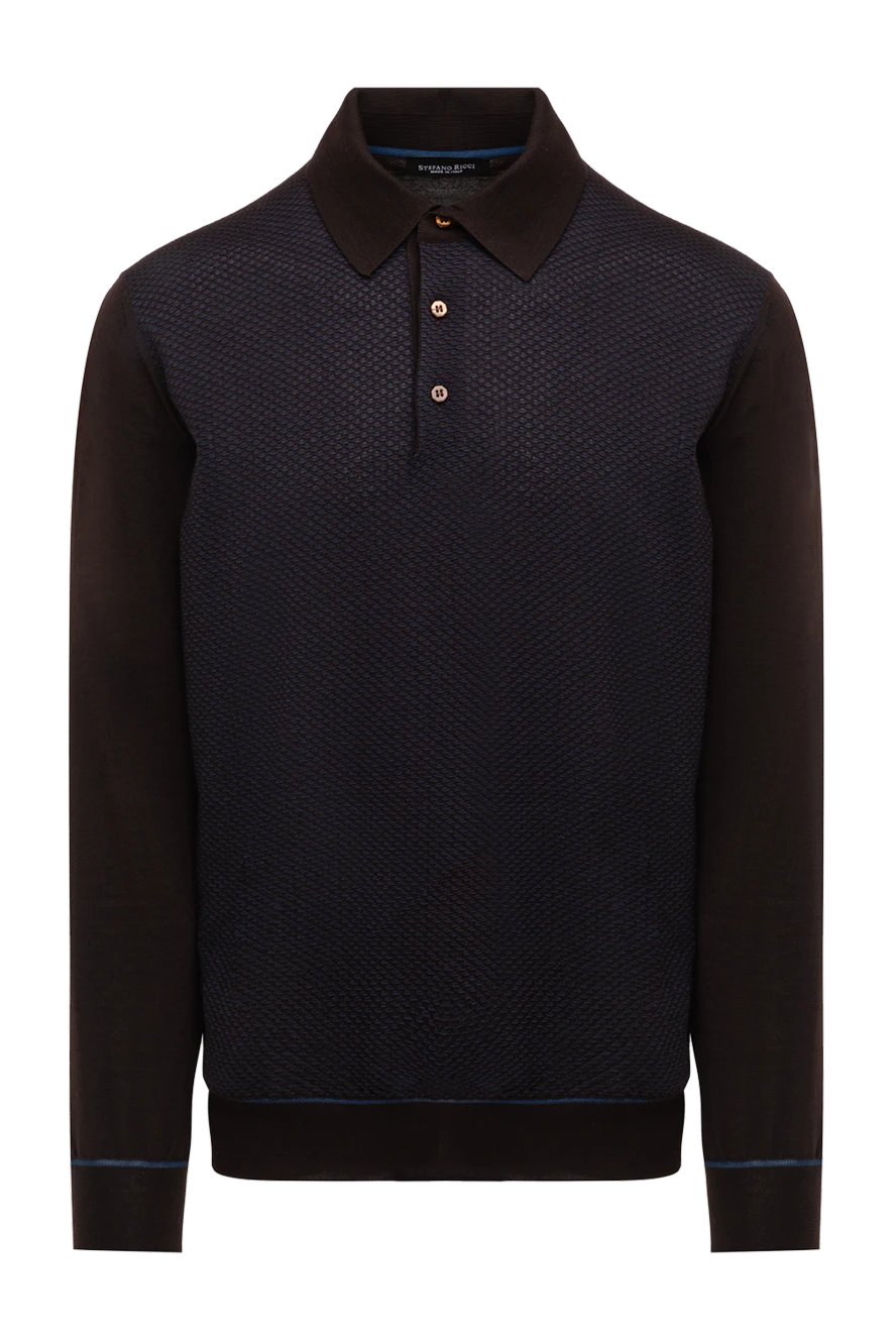 Stefano Ricci поло с длинным рукавом из кашемира и шелка мужское коричневое 175822 - фото 1