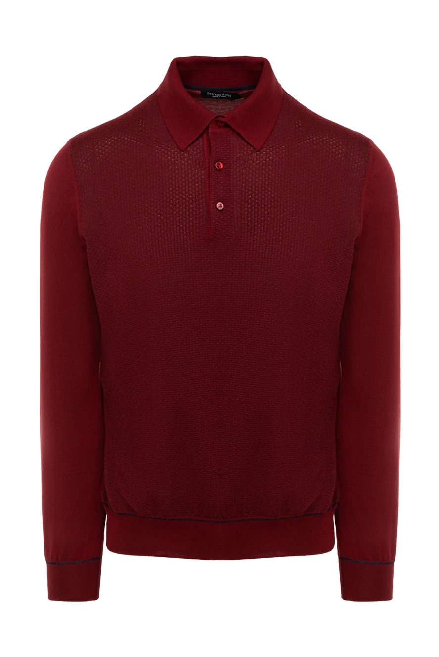 Stefano Ricci поло з довгим рукавом з кашеміру та шовку чоловіче червоне 175823 - фото 1