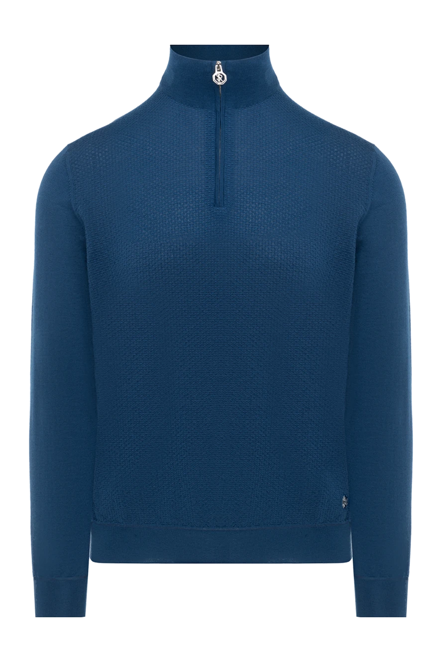 Stefano Ricci тройер із тонкої вовни з фактурним візерунком чоловічий синій 175827 - фото 1