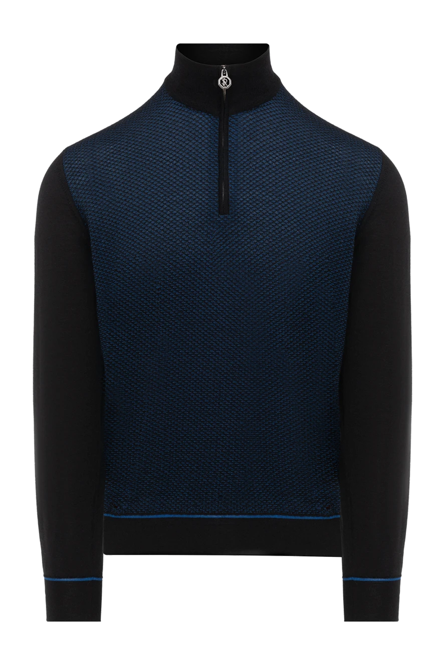 Stefano Ricci тройер с фактурным плетением и застежкой на вороте черный 175831 - фото 1