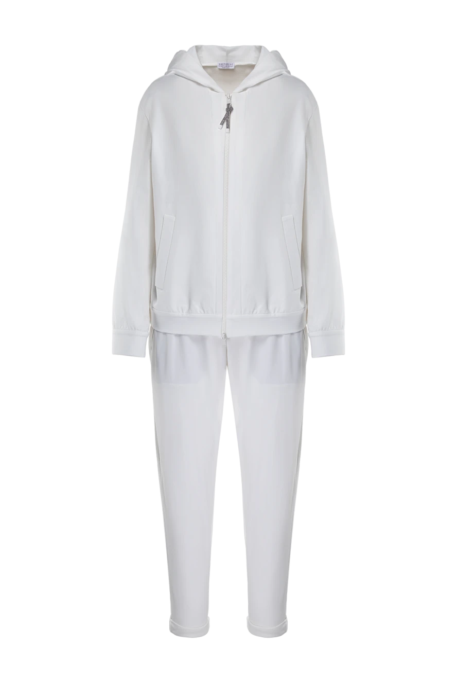 Brunello Cucinelli костюм с худи и укороченными брюками в белом цвете 175915 - фото 1