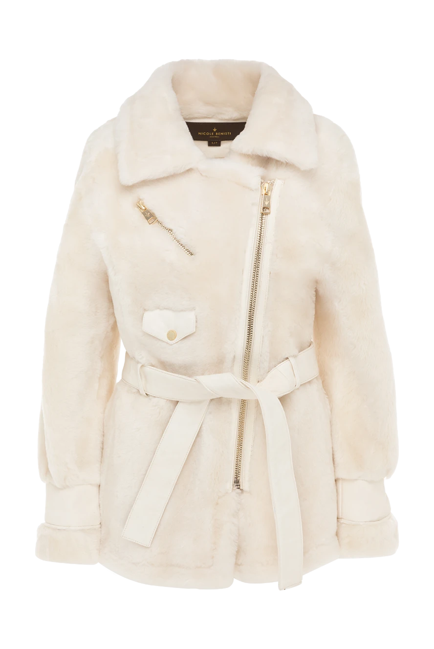 Nicole Benisti куртка з хутра біла жіноча 175956 - фото 1