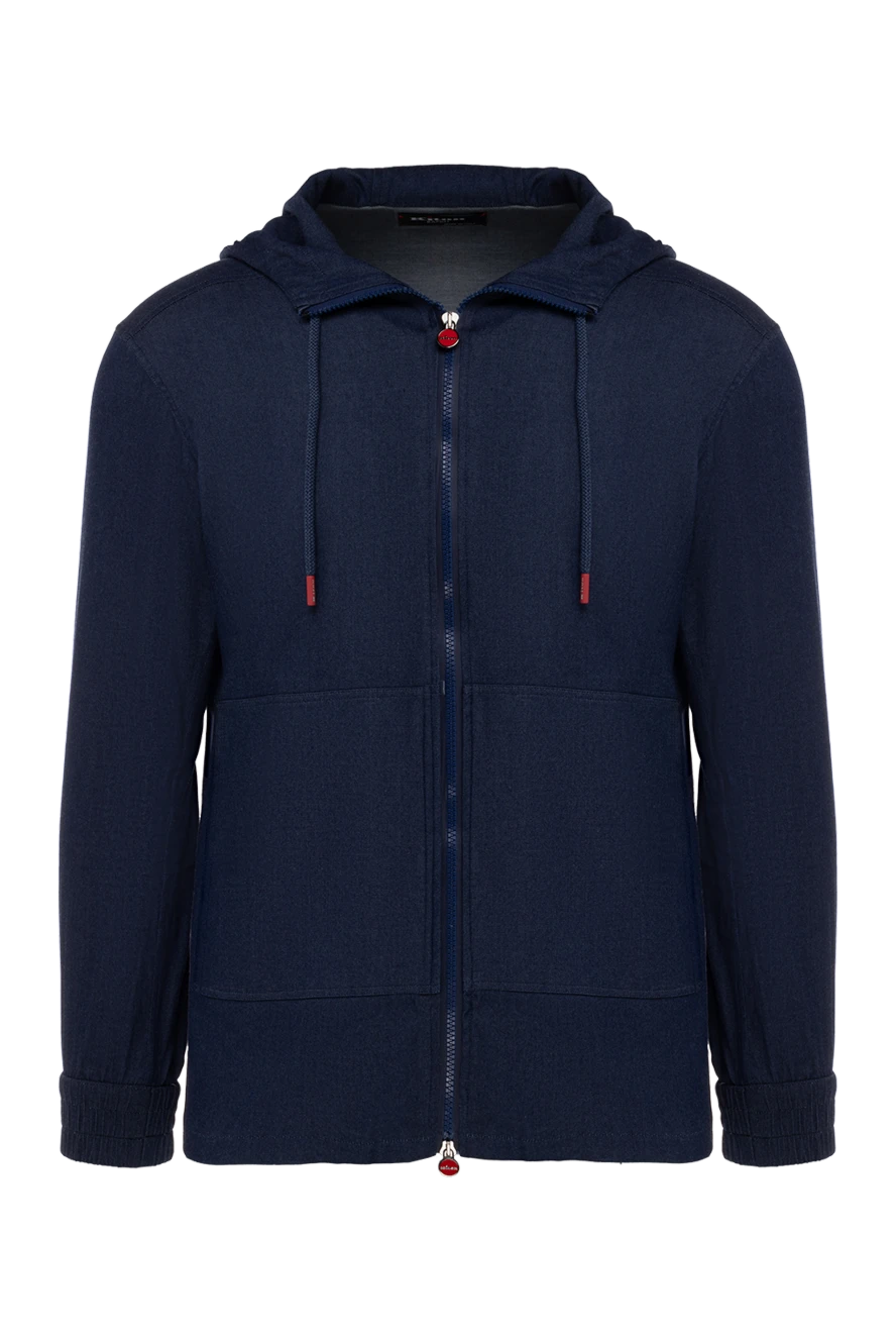 Kiton man blue sports jacket made of cotton and elastane for men 176177 - photo 1