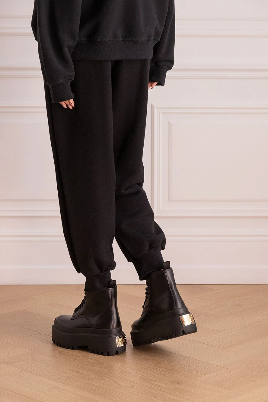 Dolce & Gabbana женские ботинки из шлифованной телячьей кожи женские черные купить с ценами и фото 176258