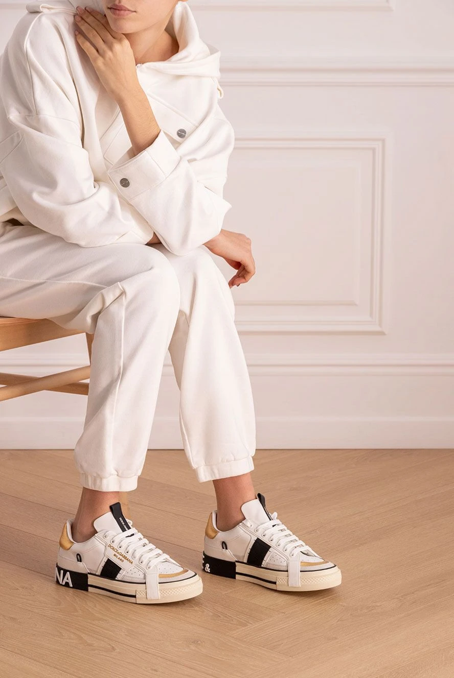 Dolce & Gabbana woman women's white calfskin sneakers custom 2.zero buy with prices and photos 176266 - photo 2