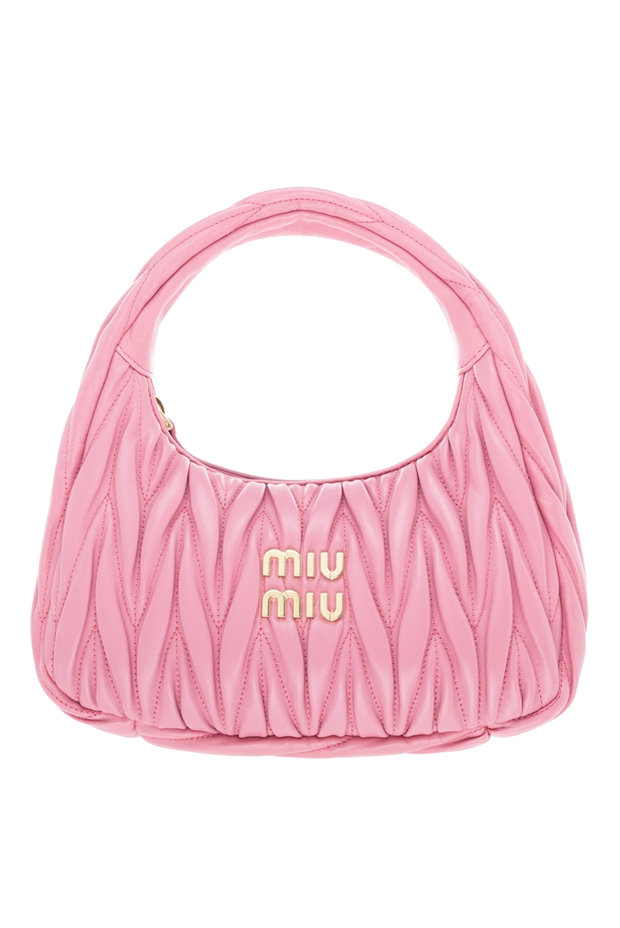 Miu Miu женские сумка из кожи женская розовая купить с ценами и фото 176434