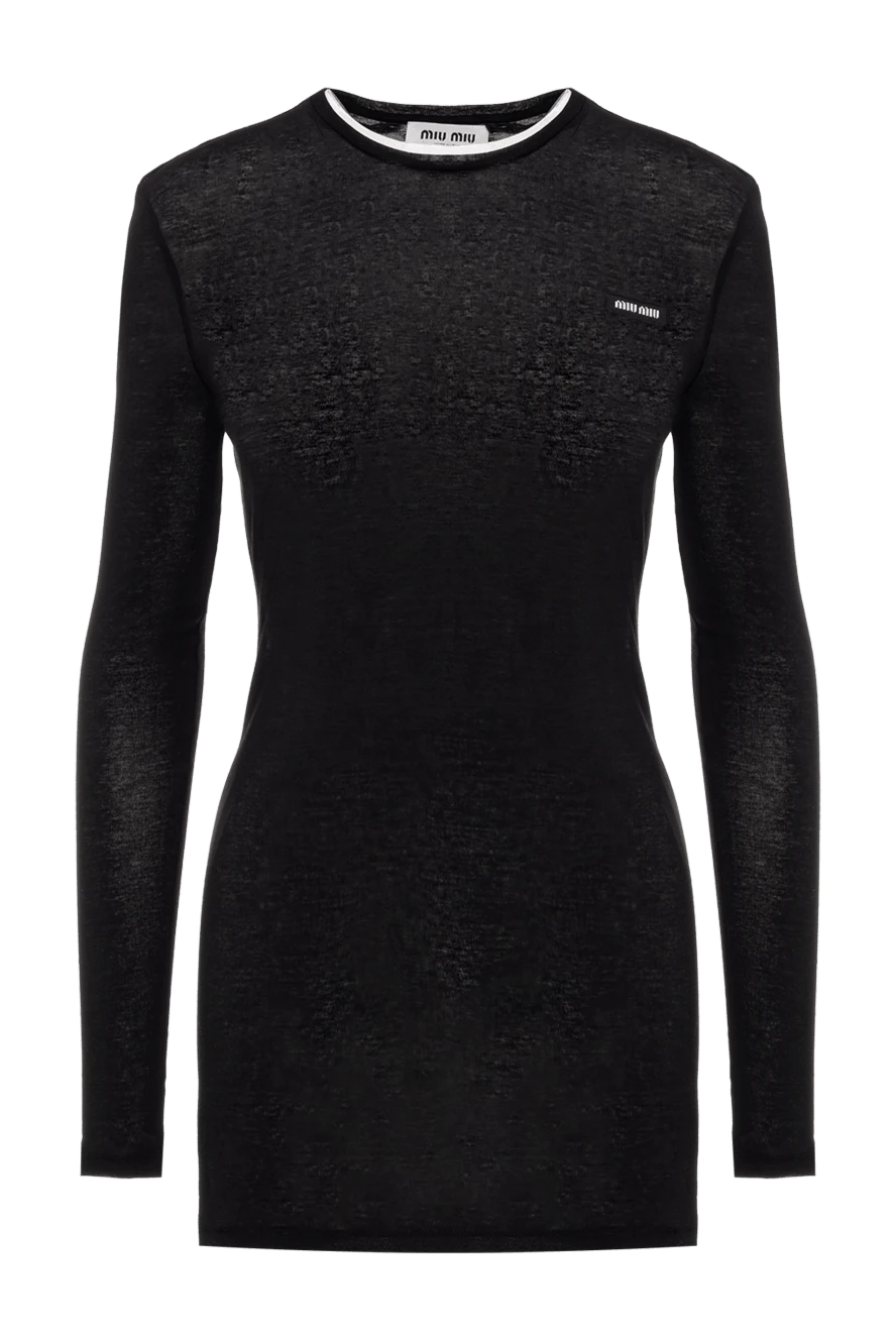 Miu Miu женские платье трикотажное из хлопка черное купить с ценами и фото 176442