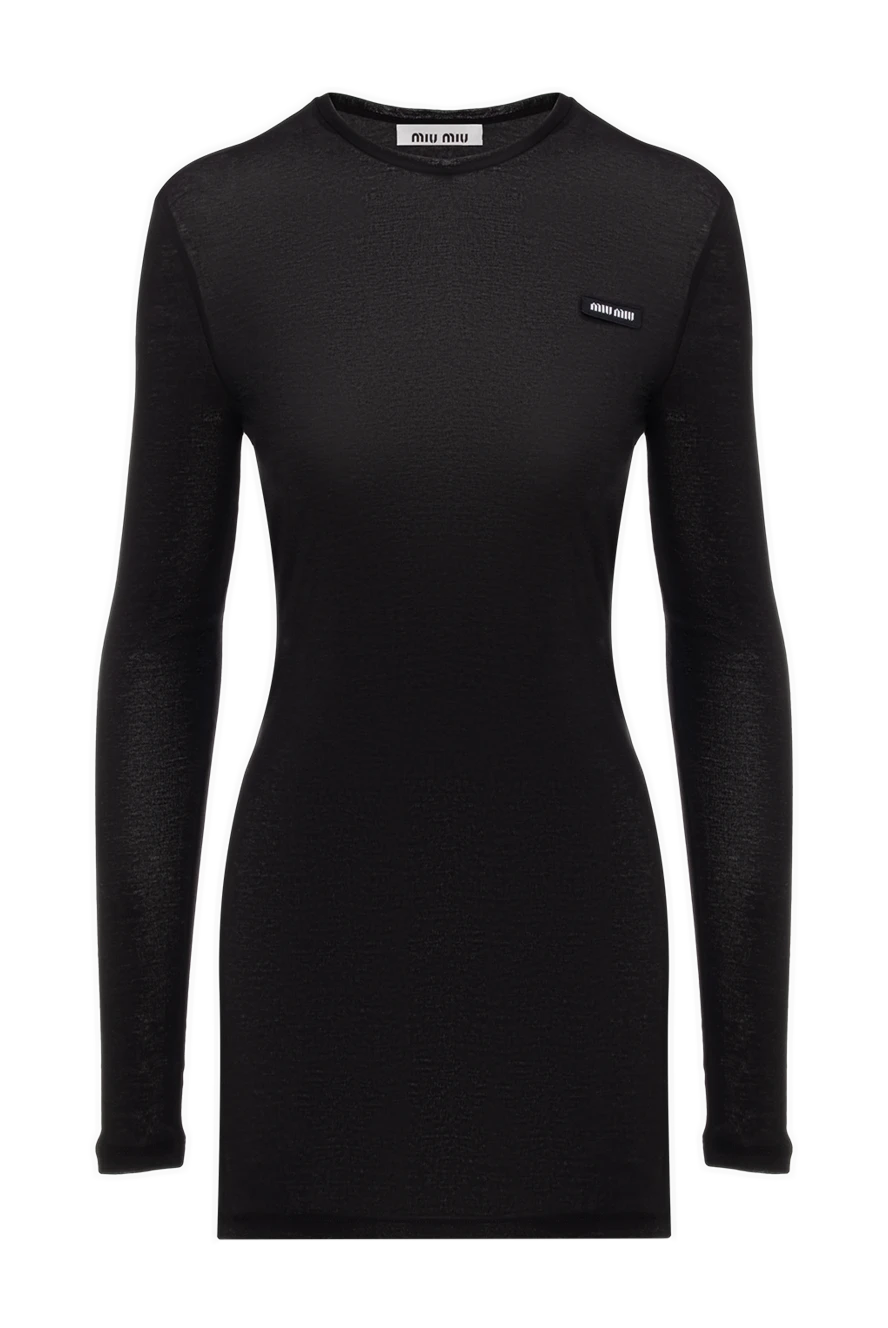 Платье трикотажное из хлопка черное