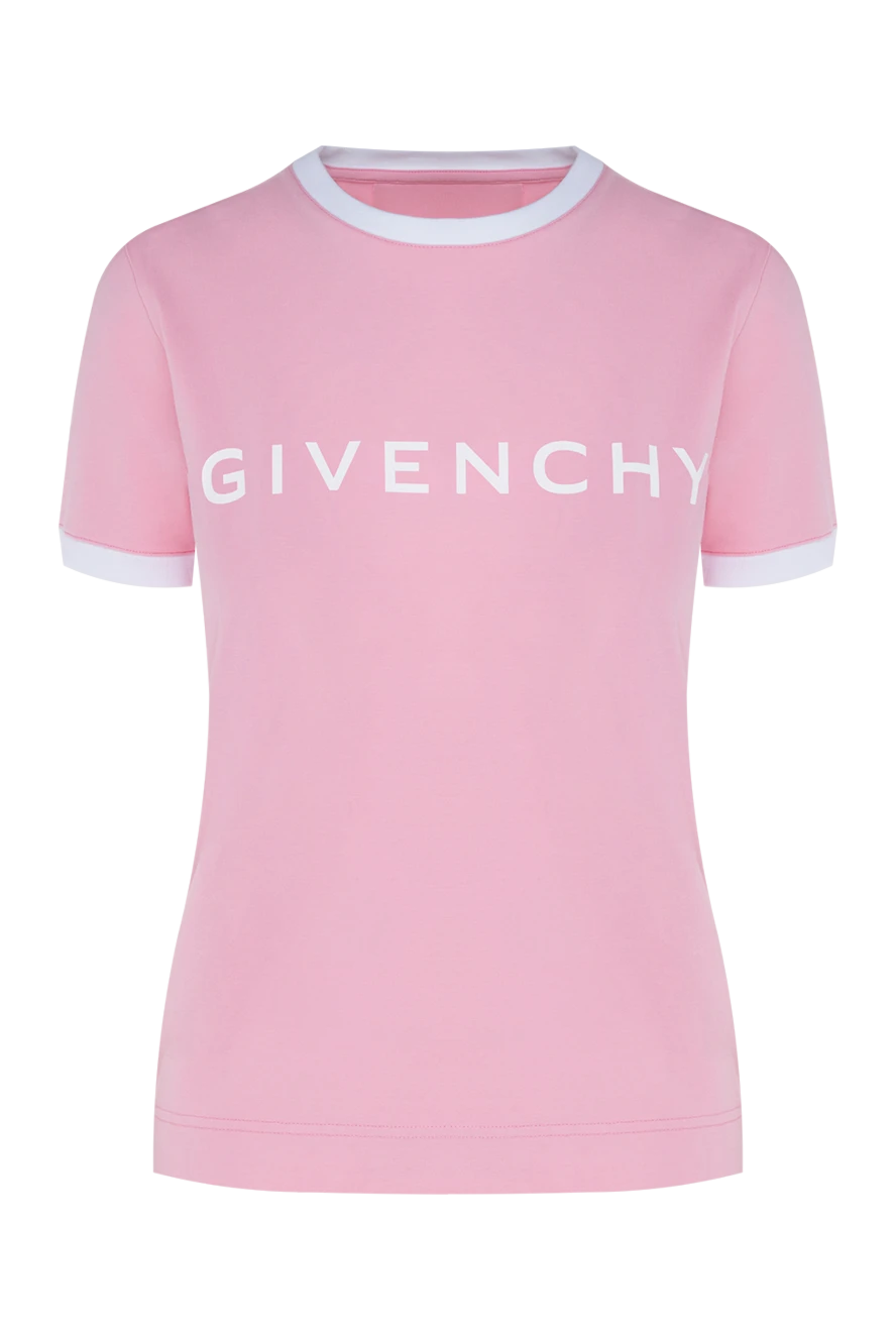 Givenchy женские футболка из хлопка и эластана женская розовая купить с ценами и фото 176459 - фото 1