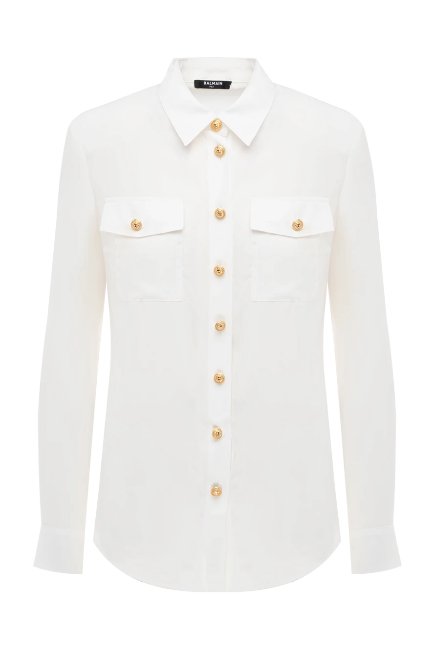 Balmain жіночі сорочка з шовку жіноча біла купити фото з цінами 176494
