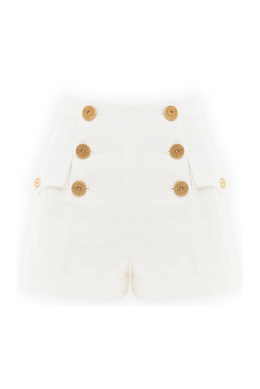 Balmain жіночі джинсові шорти з бавовни білі жіночі купити фото з цінами 176584