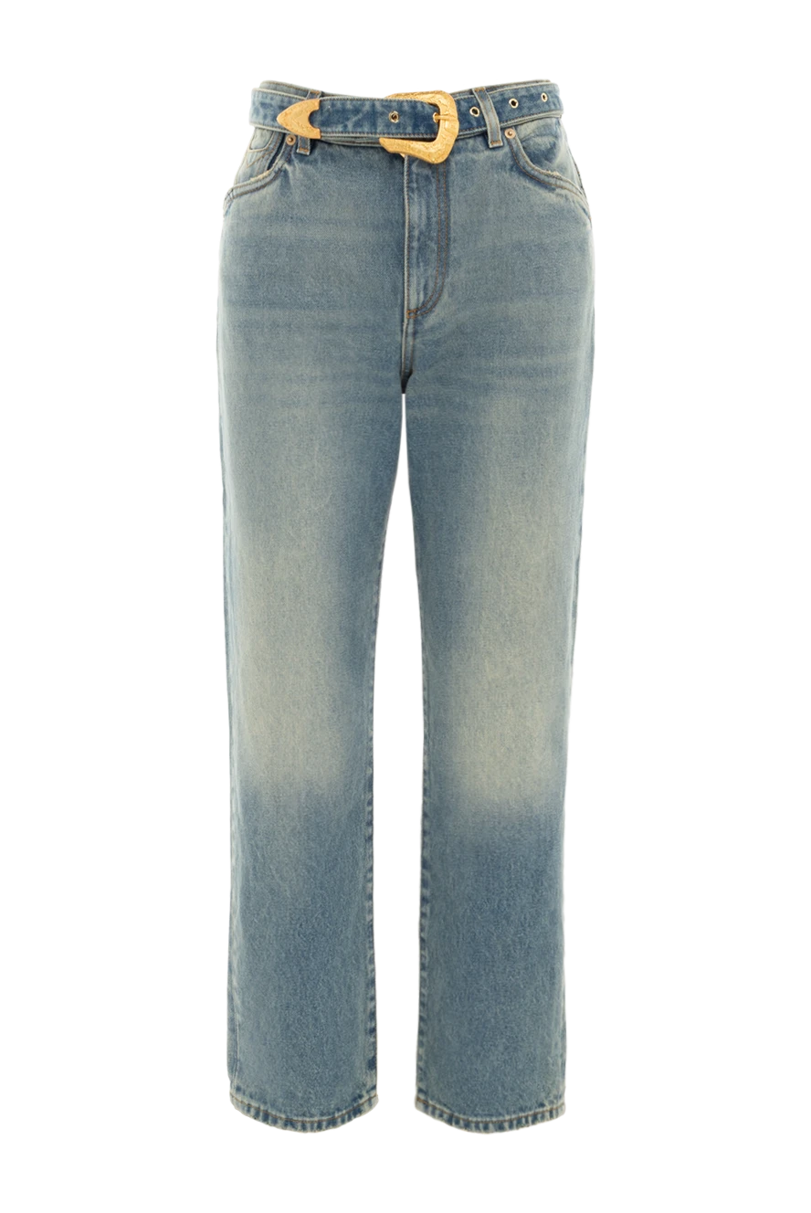 Balmain женские джинсы из хлопка женские голубые купить с ценами и фото 176586 - фото 1