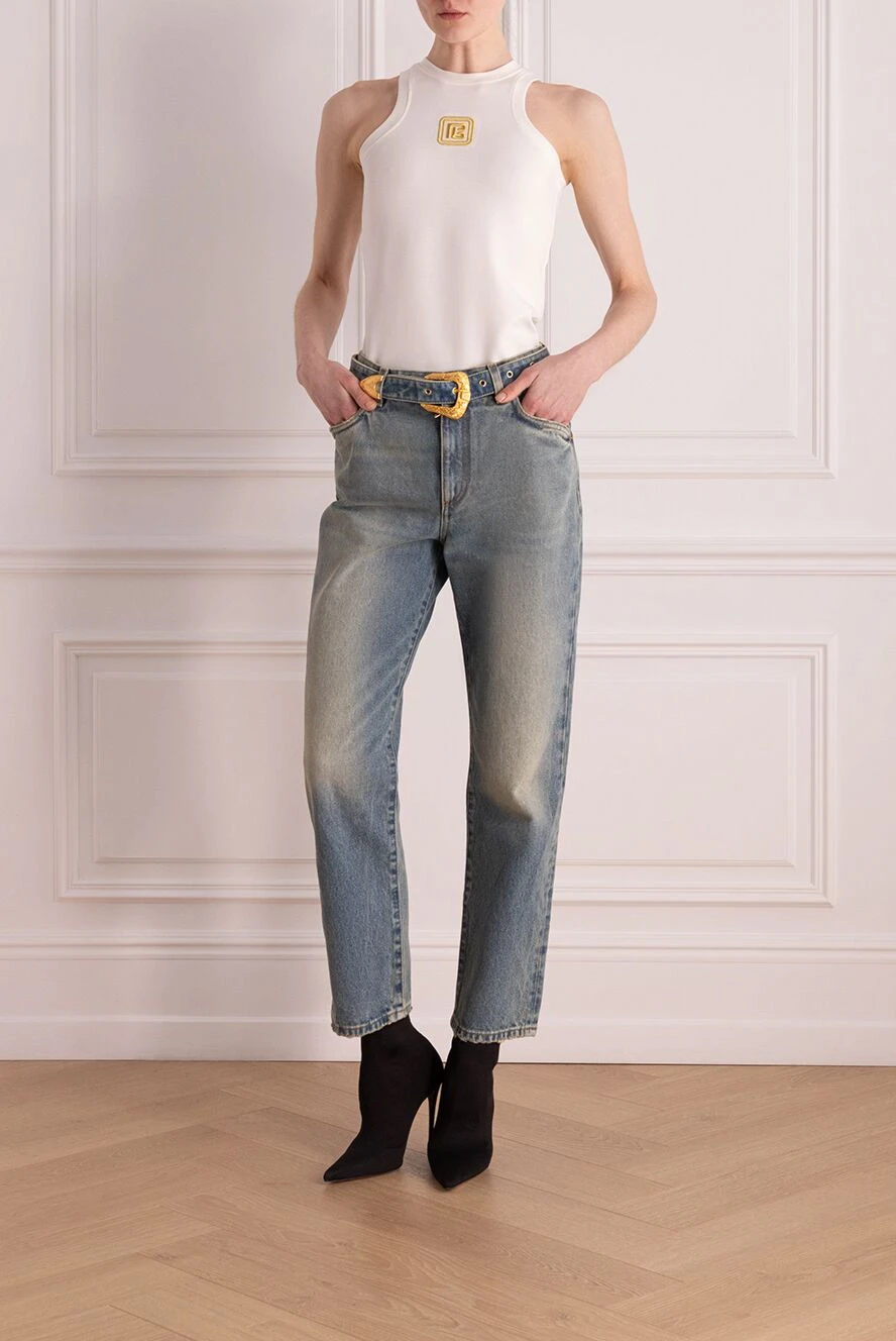 Balmain woman cotton jeans for women blue buy with prices and photos 176586 - photo 2