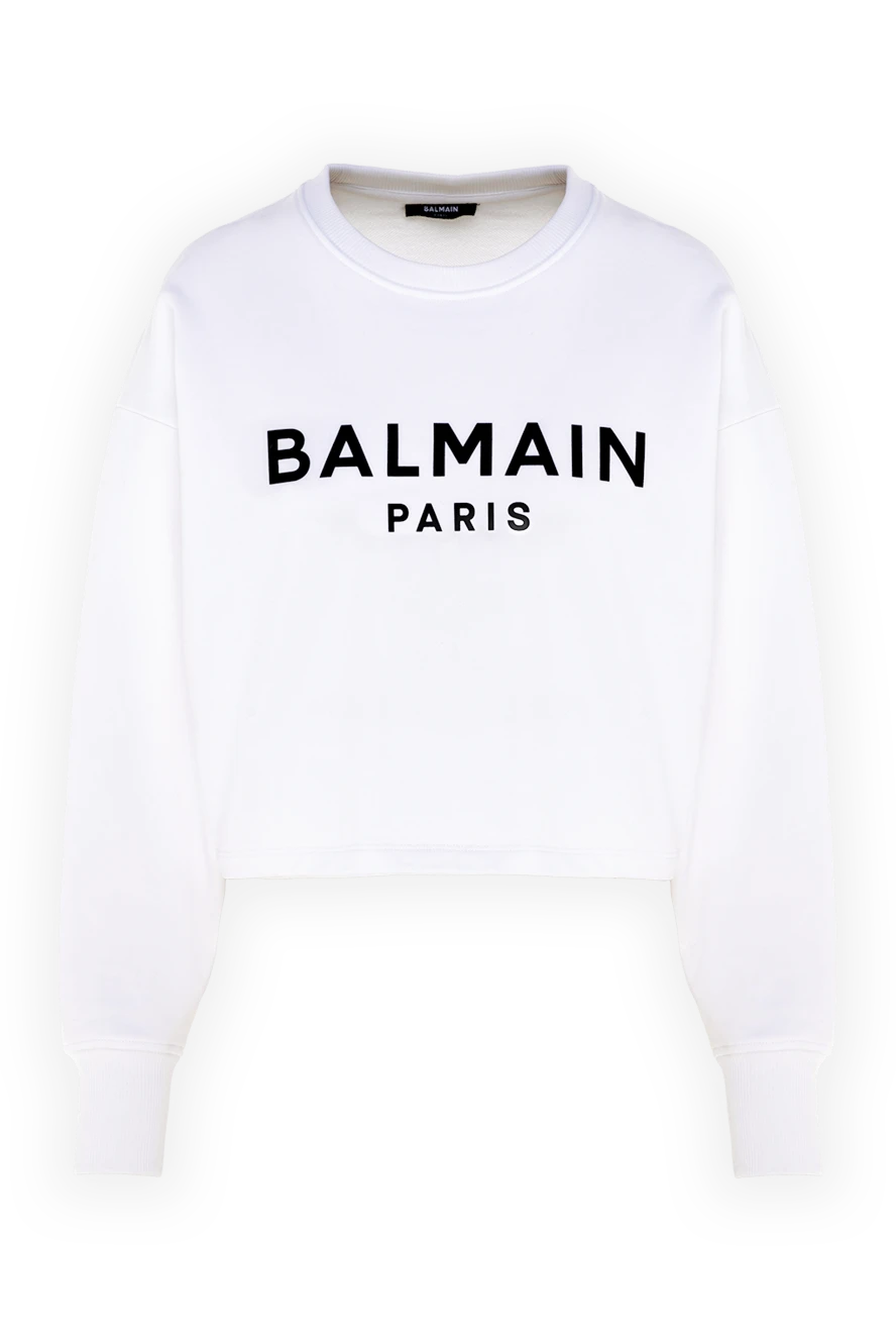 Balmain woman women's white cotton hoodie buy with prices and photos 176600
