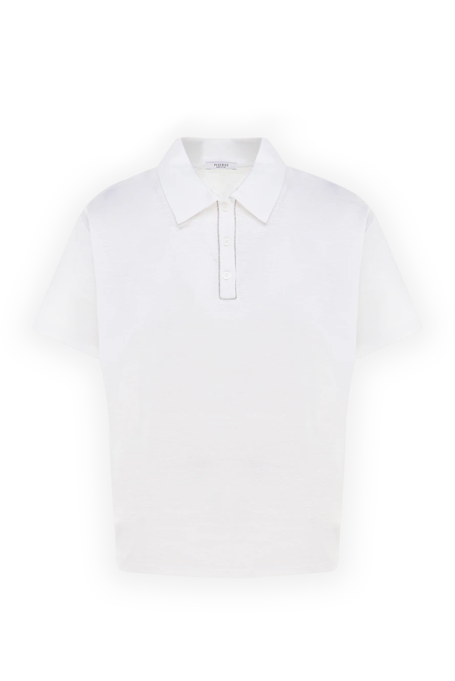 Peserico women's white cotton and linen polo 176639 - photo 1