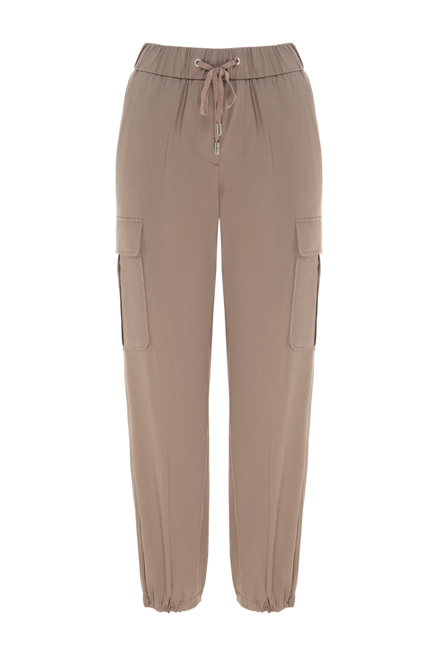 Peserico pants made of cotton and elastane for women brown 176675 - photo 1