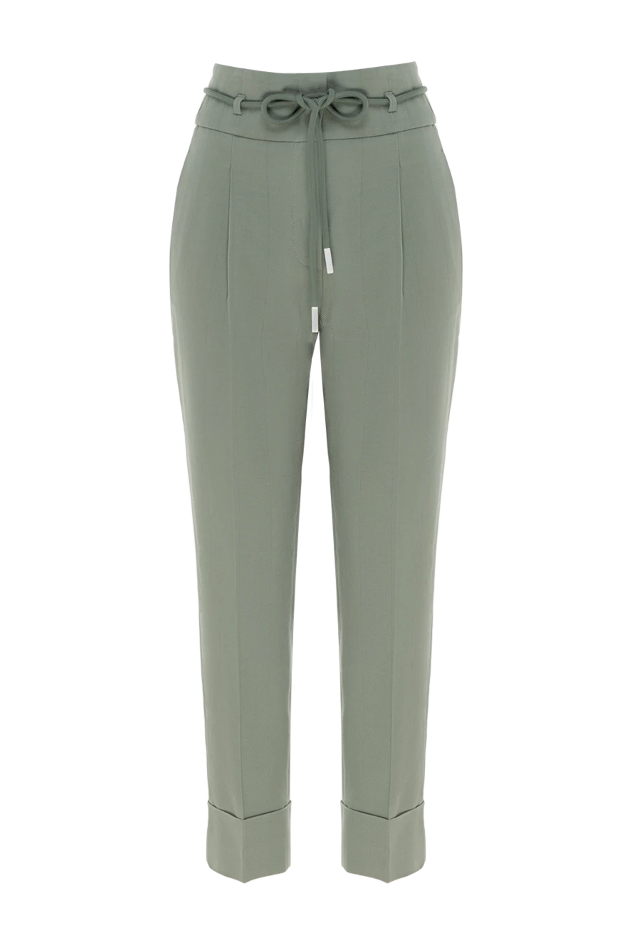 Peserico pants made of cotton and elastane for women green 176676 - photo 1