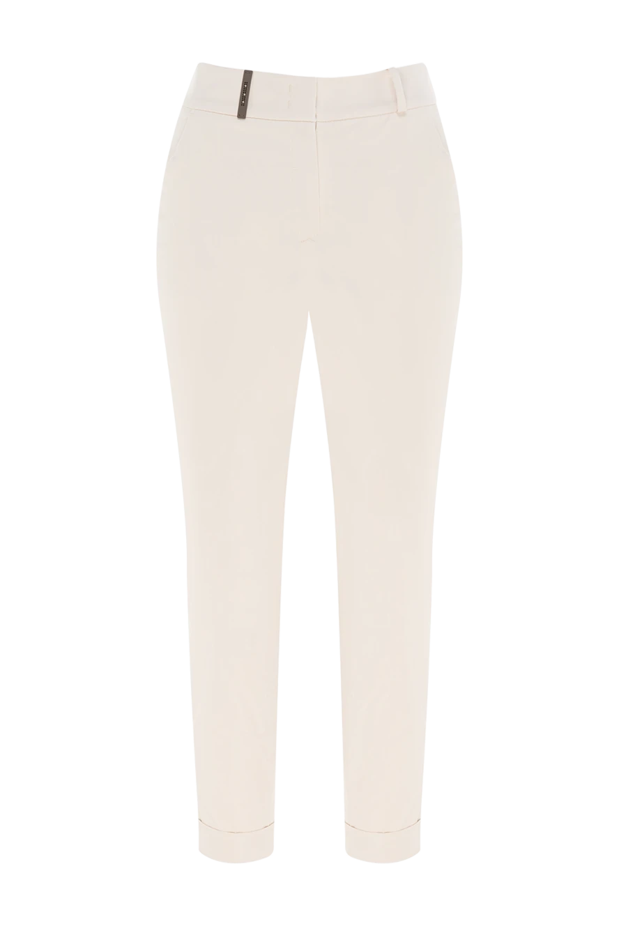 Peserico pants of their cotton and elastane women's beige 176700 - photo 1