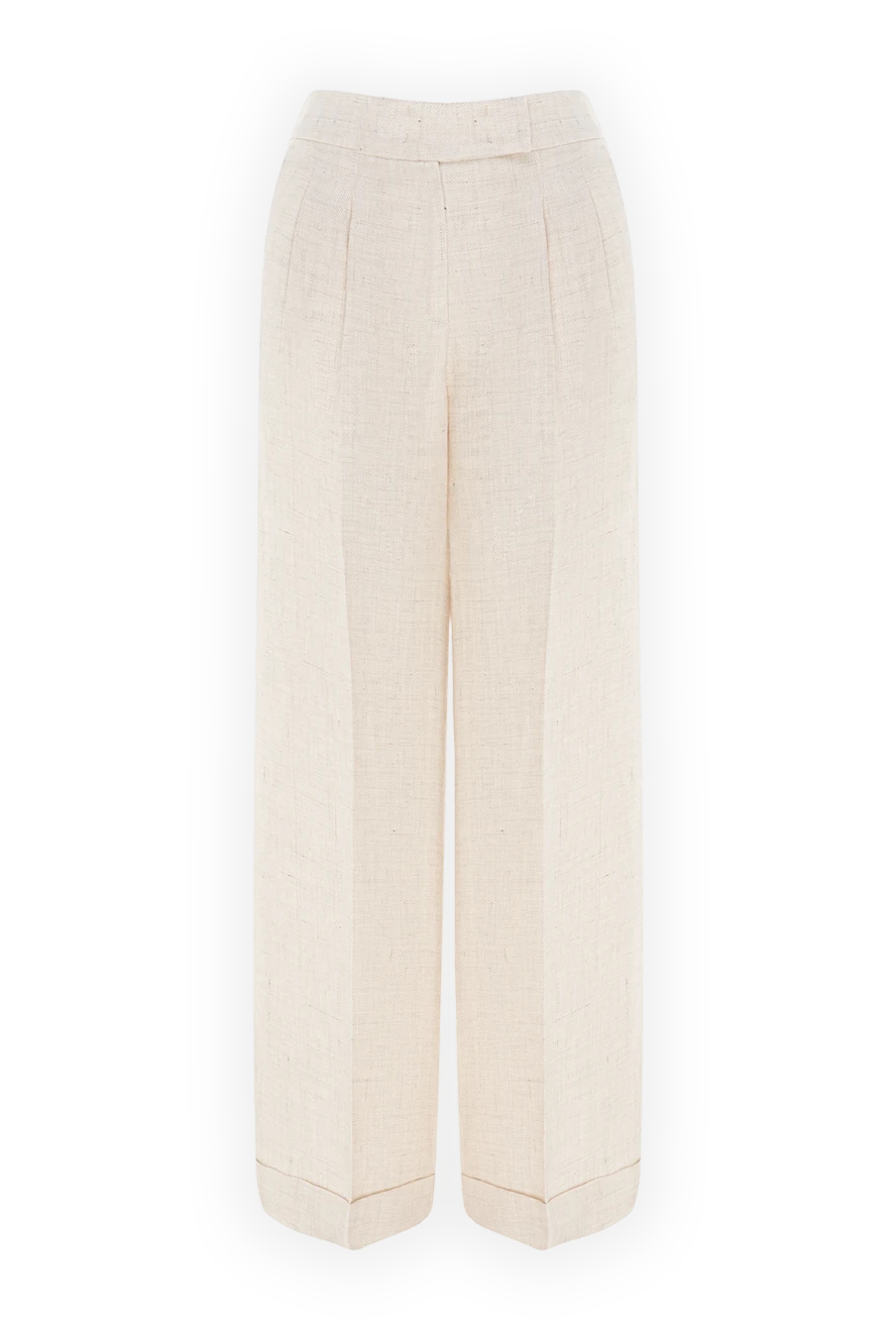 Peserico beige linen and viscose pants for women 176704 - photo 1