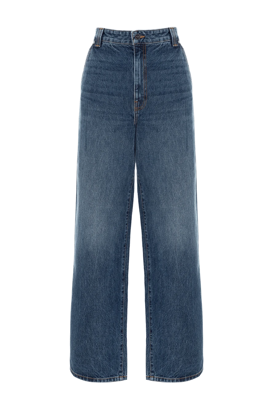 Khaite женские джинсы из хлопка женские синие купить с ценами и фото 176782