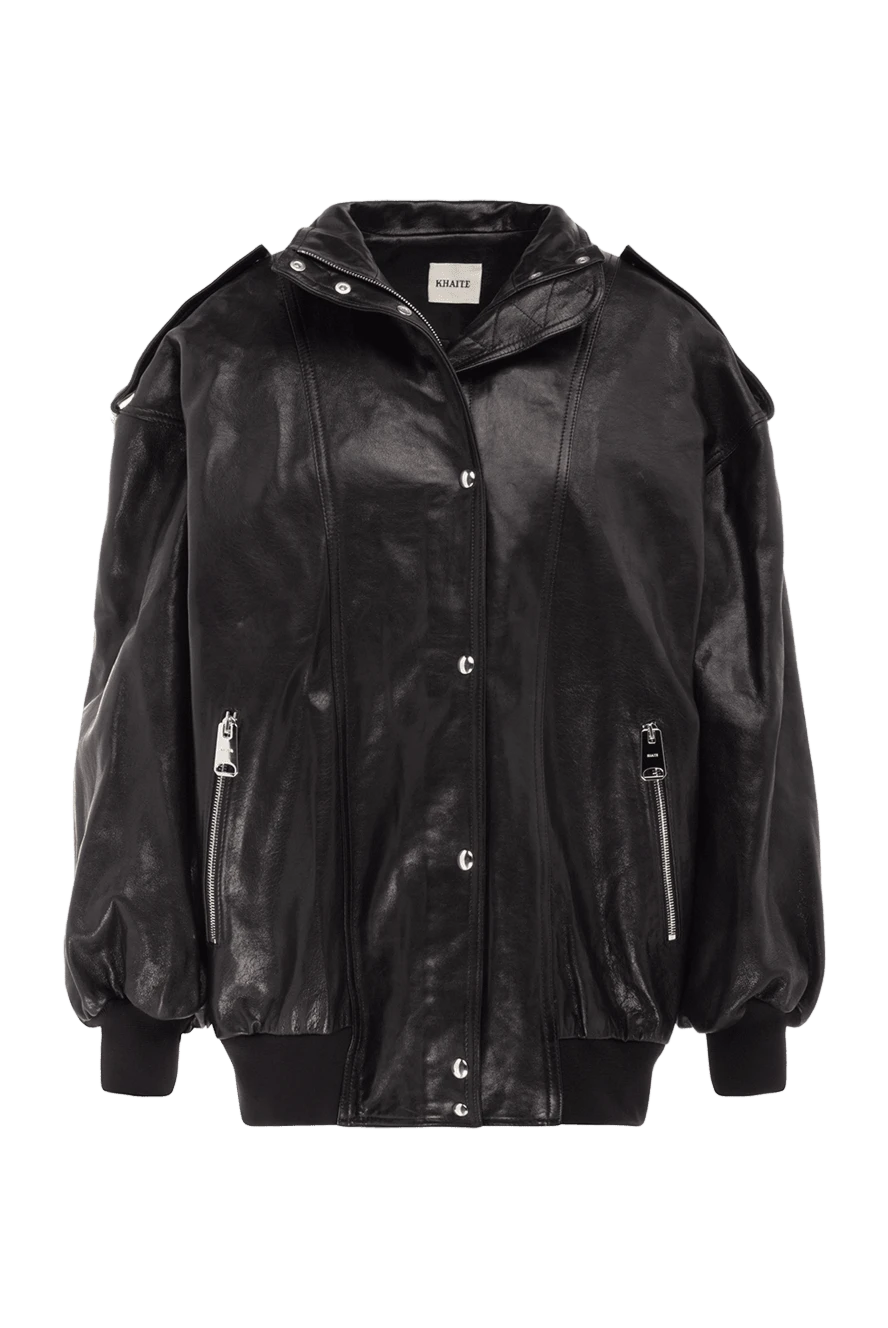 Khaite женские куртка из натуральной кожи женская черная купить с ценами и фото 176790