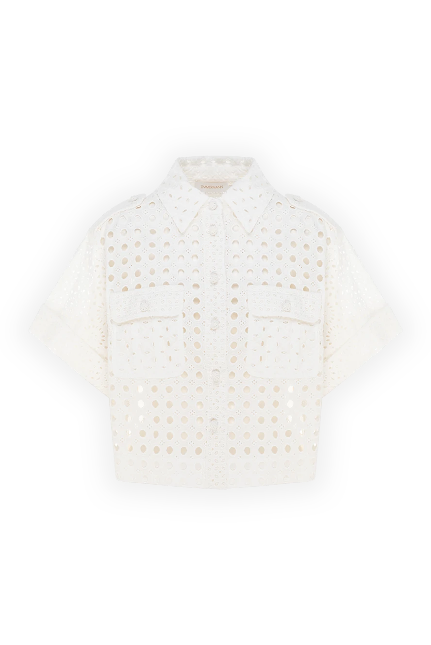 Zimmermann блуза з бавовни жіноча біла 176817 - фото 1